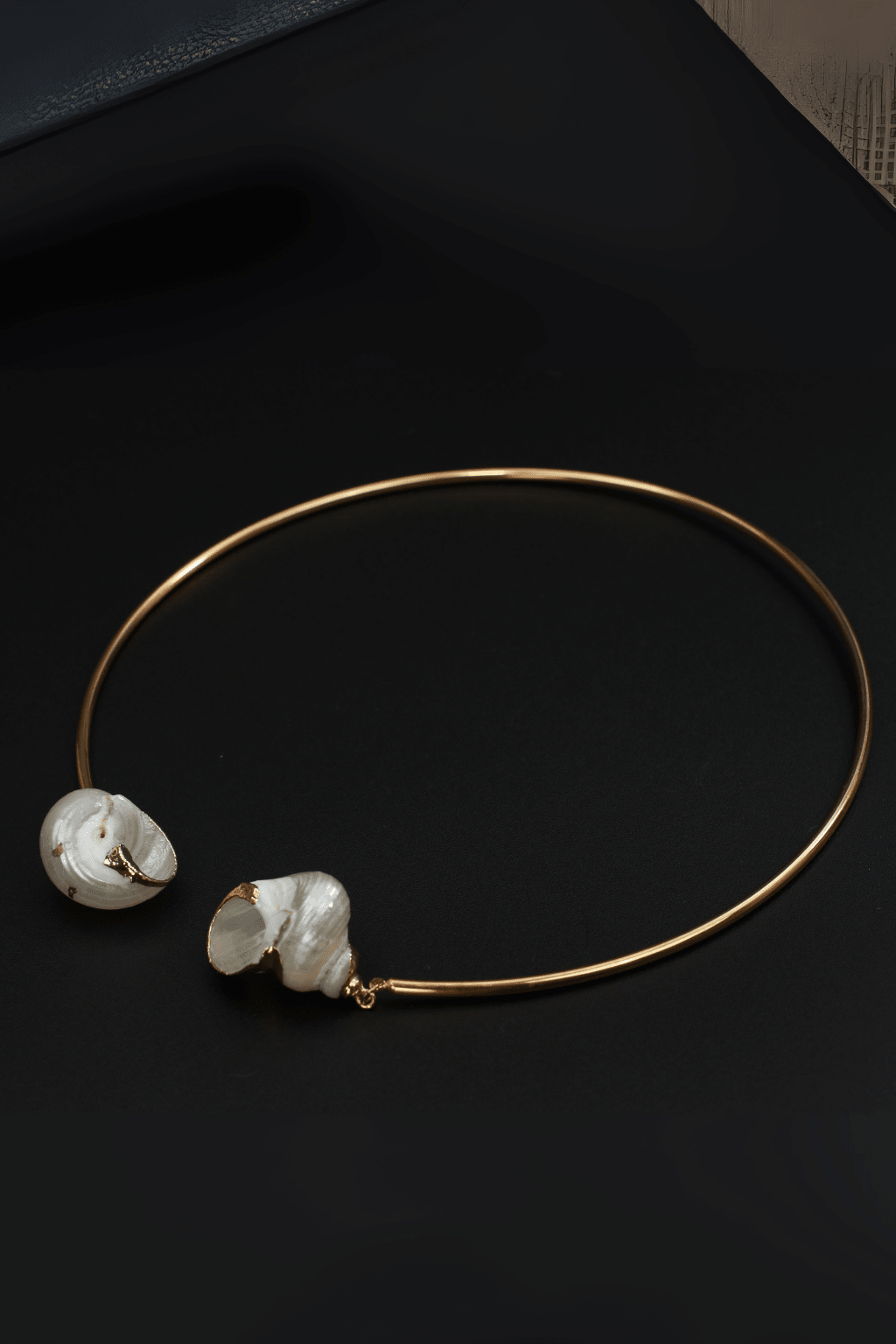 Minimal Golden Shell - End Choker Necklace for Women - Maxiblink