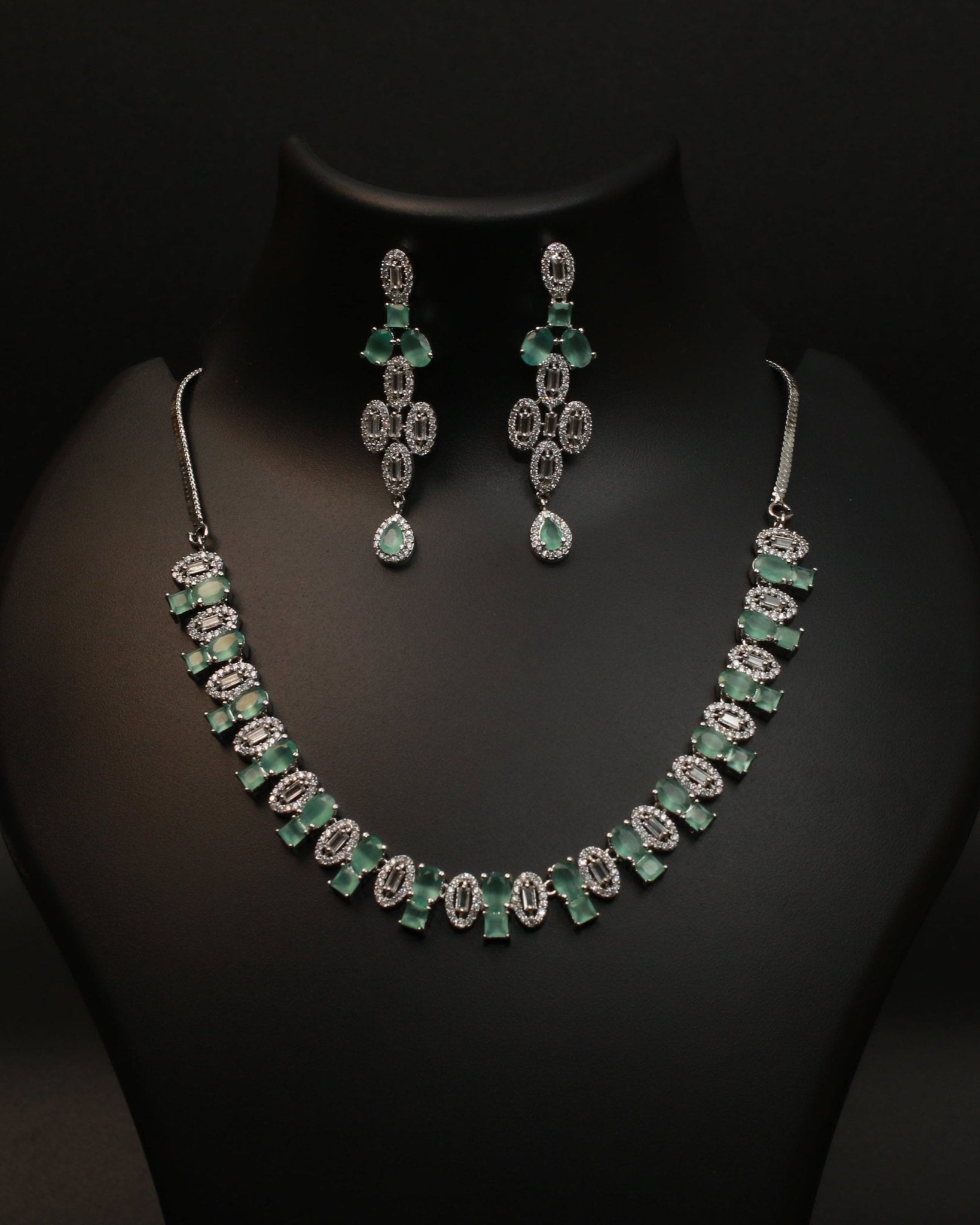 Mint Spark Dual Motif Necklace Set - Maxiblink
