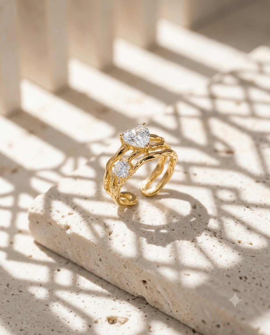 Molten Twig Toi-et-Moi Crystal Ring - Maxiblink