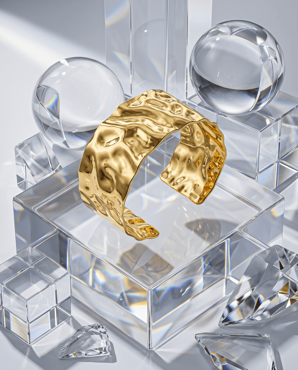 Molten Wave Wide Cuff Bracelet - Maxiblink