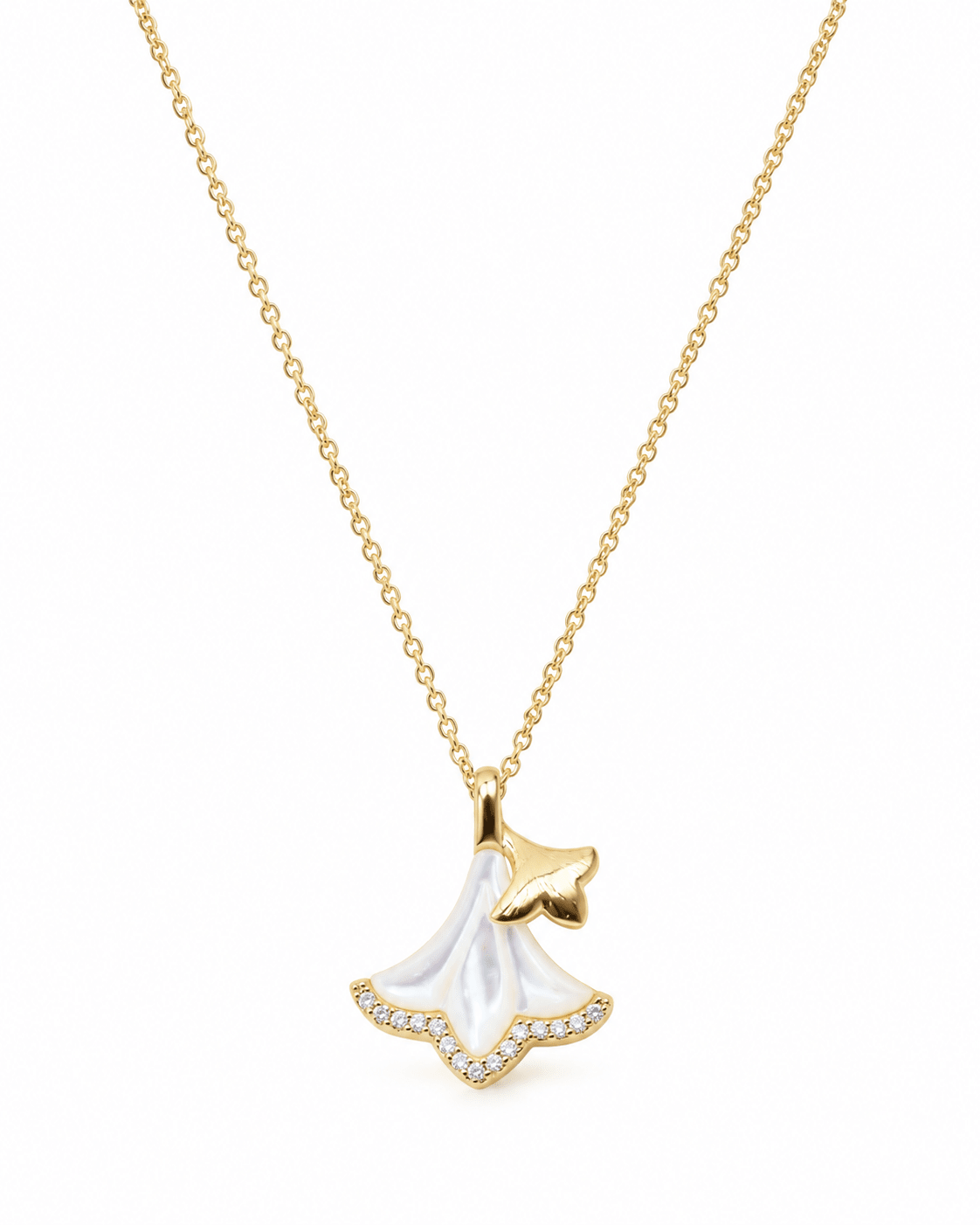 Mother of Pearl Flower Pendant Necklace - Maxiblink