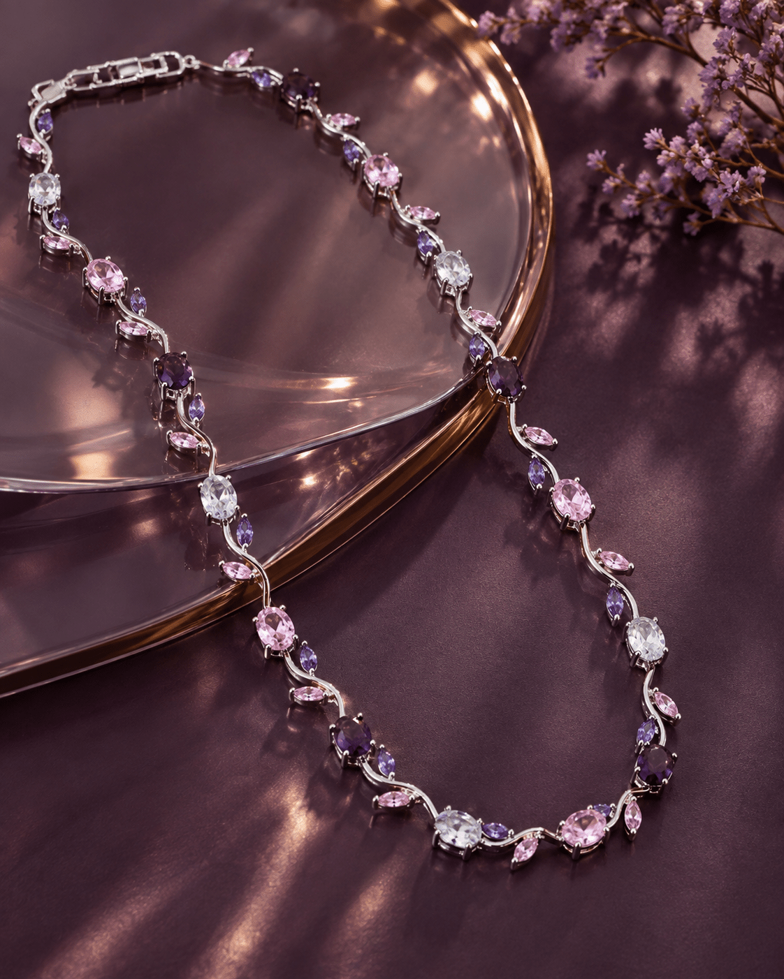 Multi-Stone Wave Necklace - Maxiblink