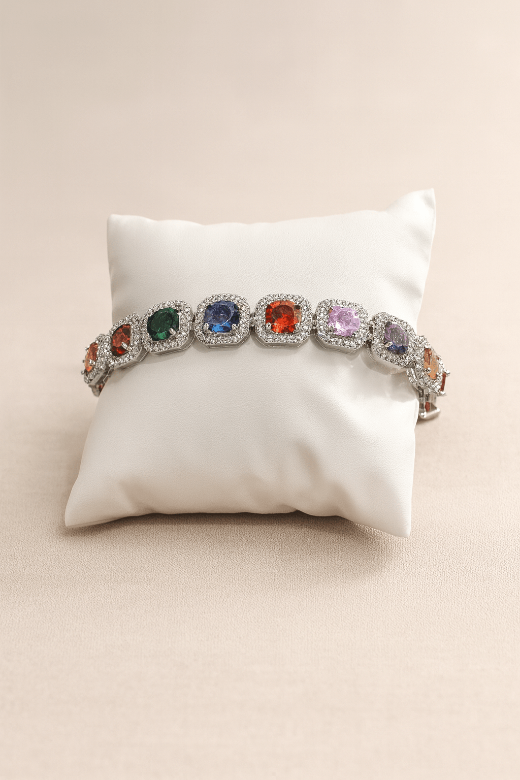 Multicolor CZ Oval Stone Bracelet - Maxiblink