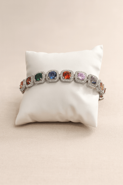 Multicolor CZ Oval Stone Bracelet - Maxiblink