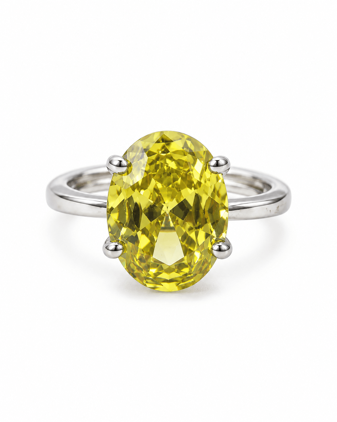 Olive Green Oval Solitaire Ring - Maxiblink