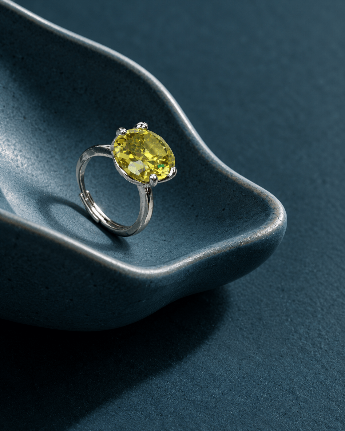 Olive Green Oval Solitaire Ring - Maxiblink