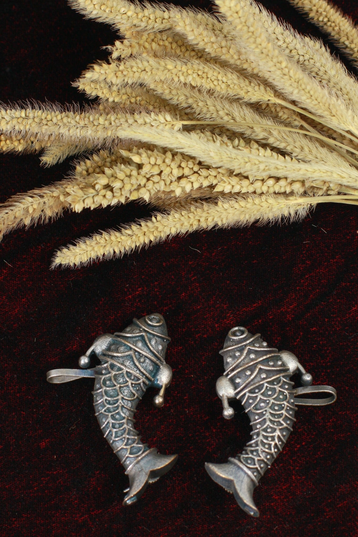 Oxidised German Silver Fish Earrings – Large Statement Dangler - Maxiblink
