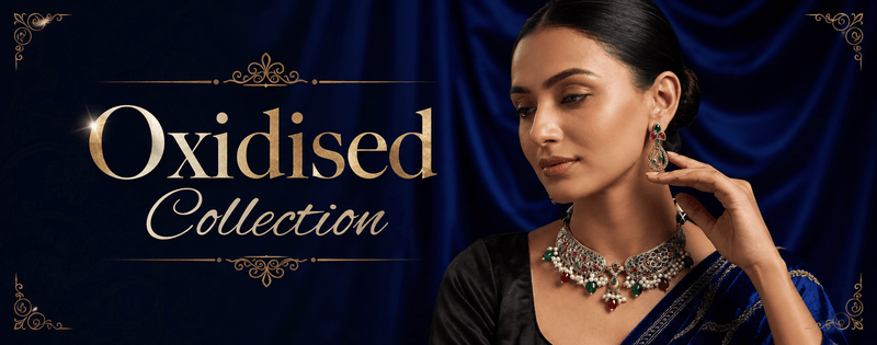 MaxiBlink oxidised jewellery collection – traditional silver finish necklaces and earrings