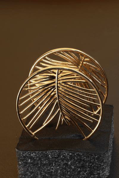 Palm Leaf Hoop Earrings – Bold Tropical Statement - Maxiblink