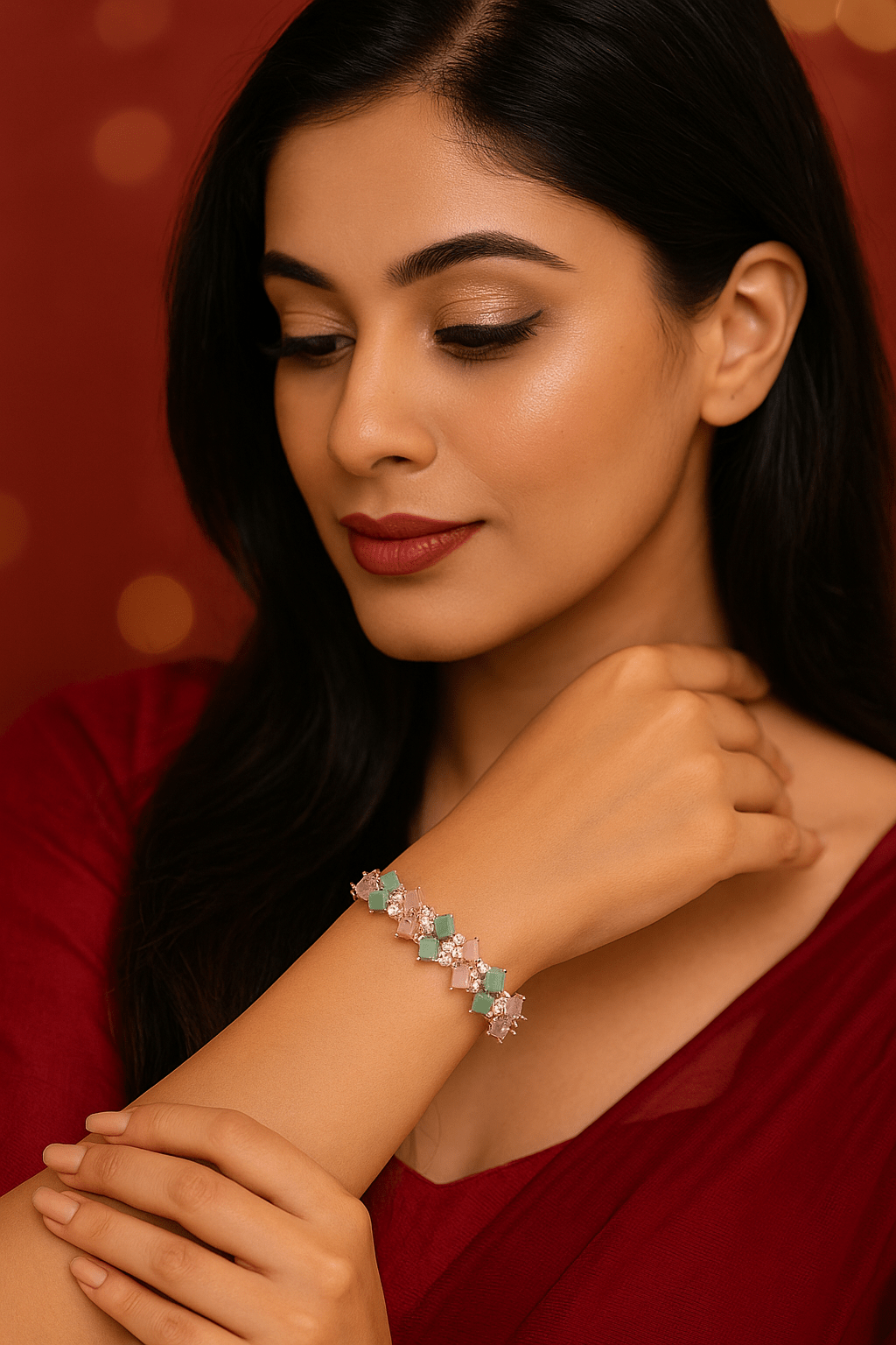 Pastel Duet Square Diamond Bracelet - Maxiblink
