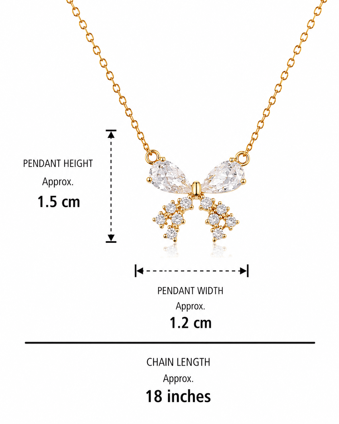 Pave Bow Star Drop Pendant Necklace - Maxiblink