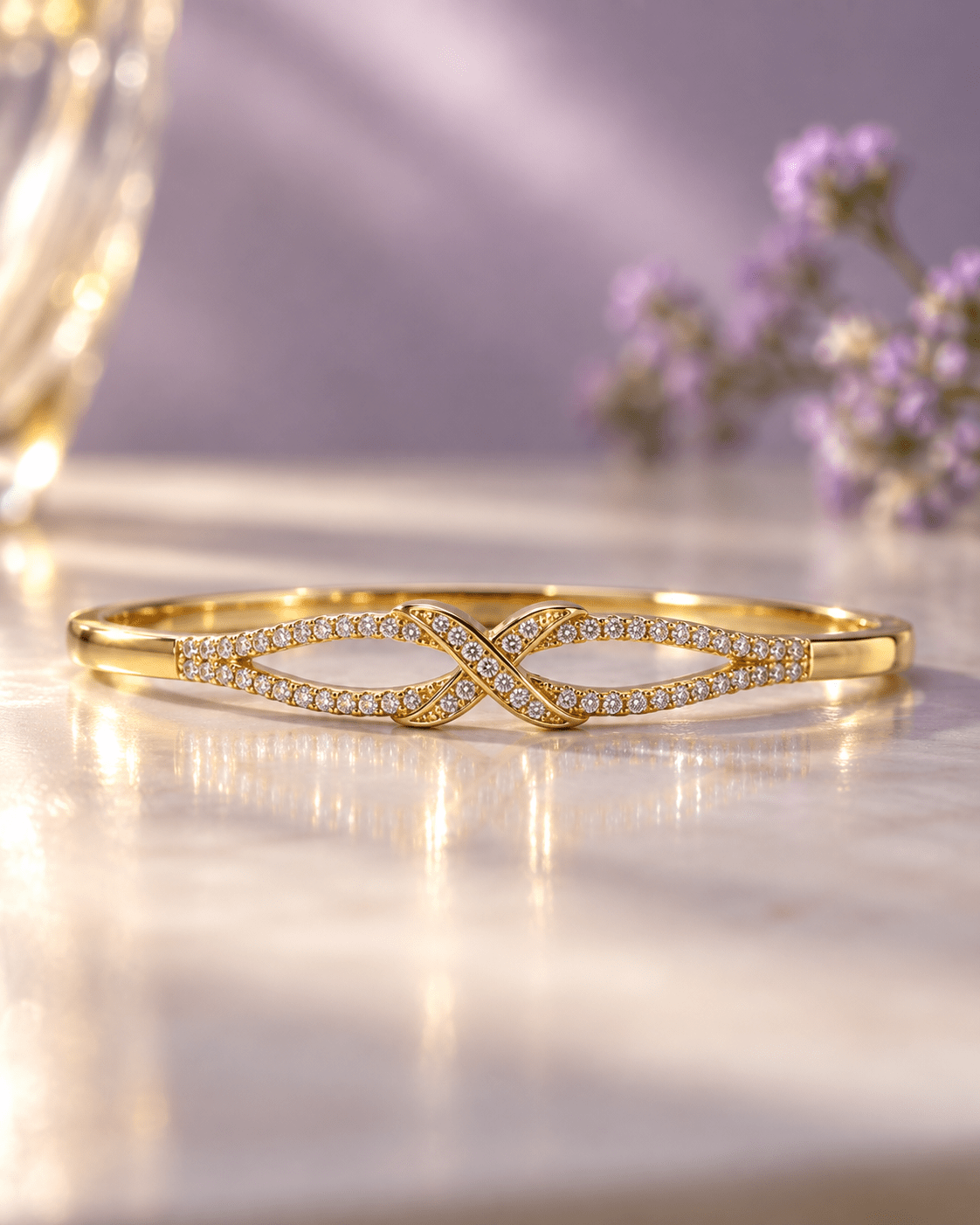 Pave Infinity Twist Bangle Bracelet - Maxiblink