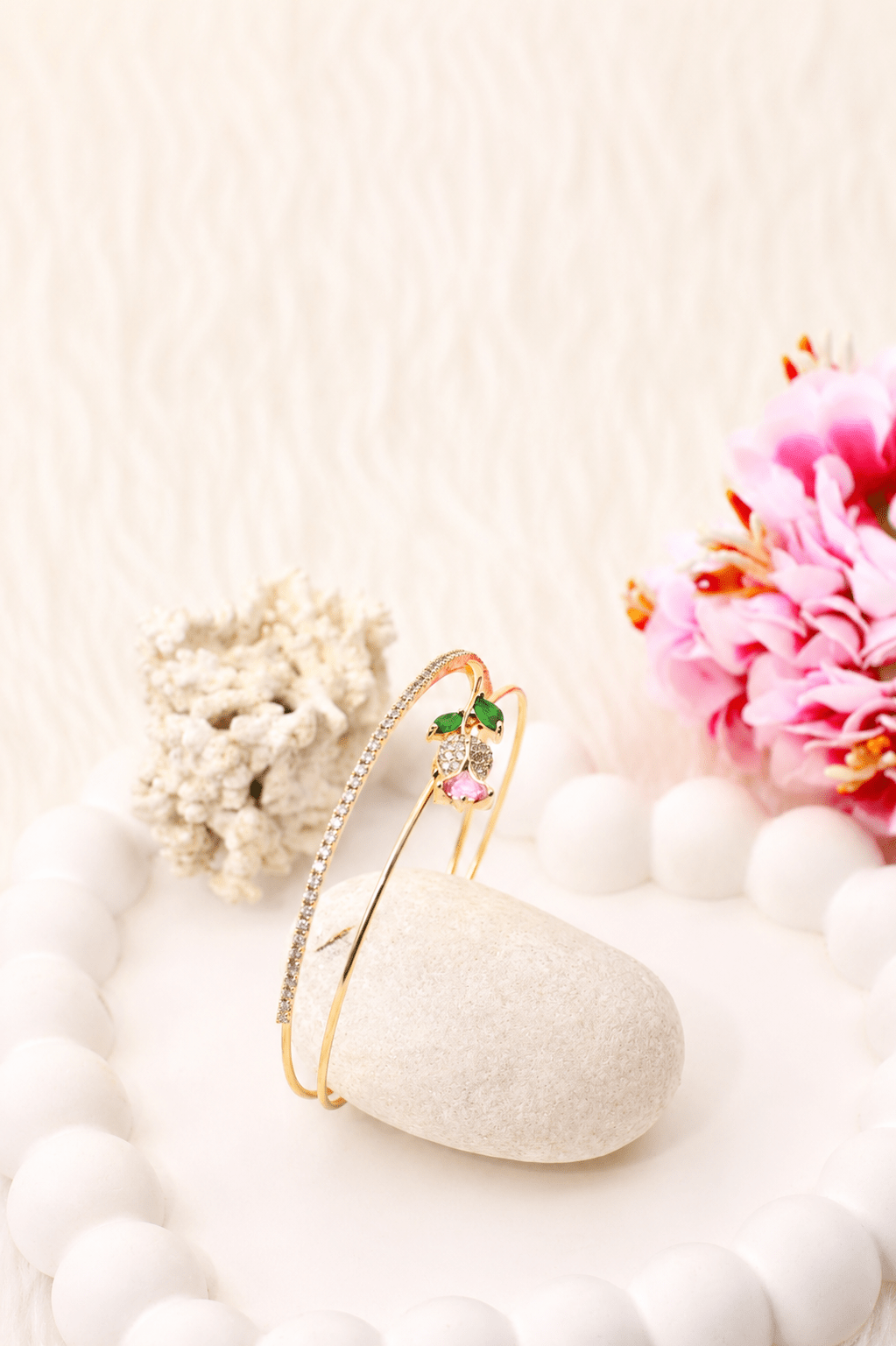 Pave Rose Double Layer Cuff Bracelet - Maxiblink