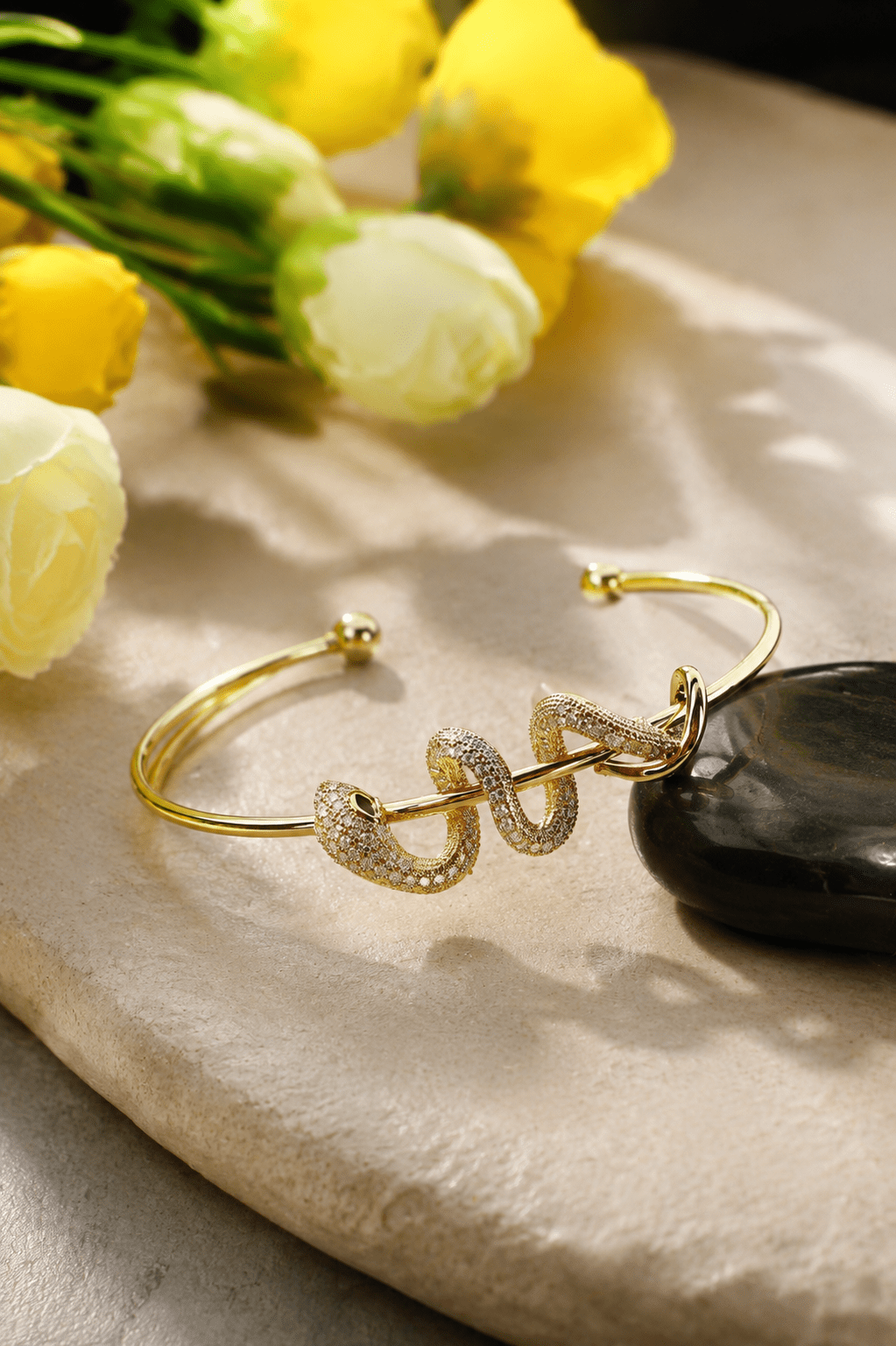 Pave Serpent Wrap Cuff Bracelet - Maxiblink