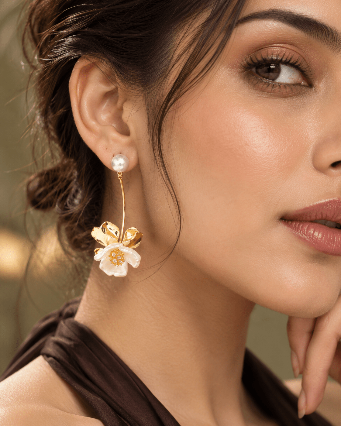 Pearl Flower Drop Earrings - Maxiblink