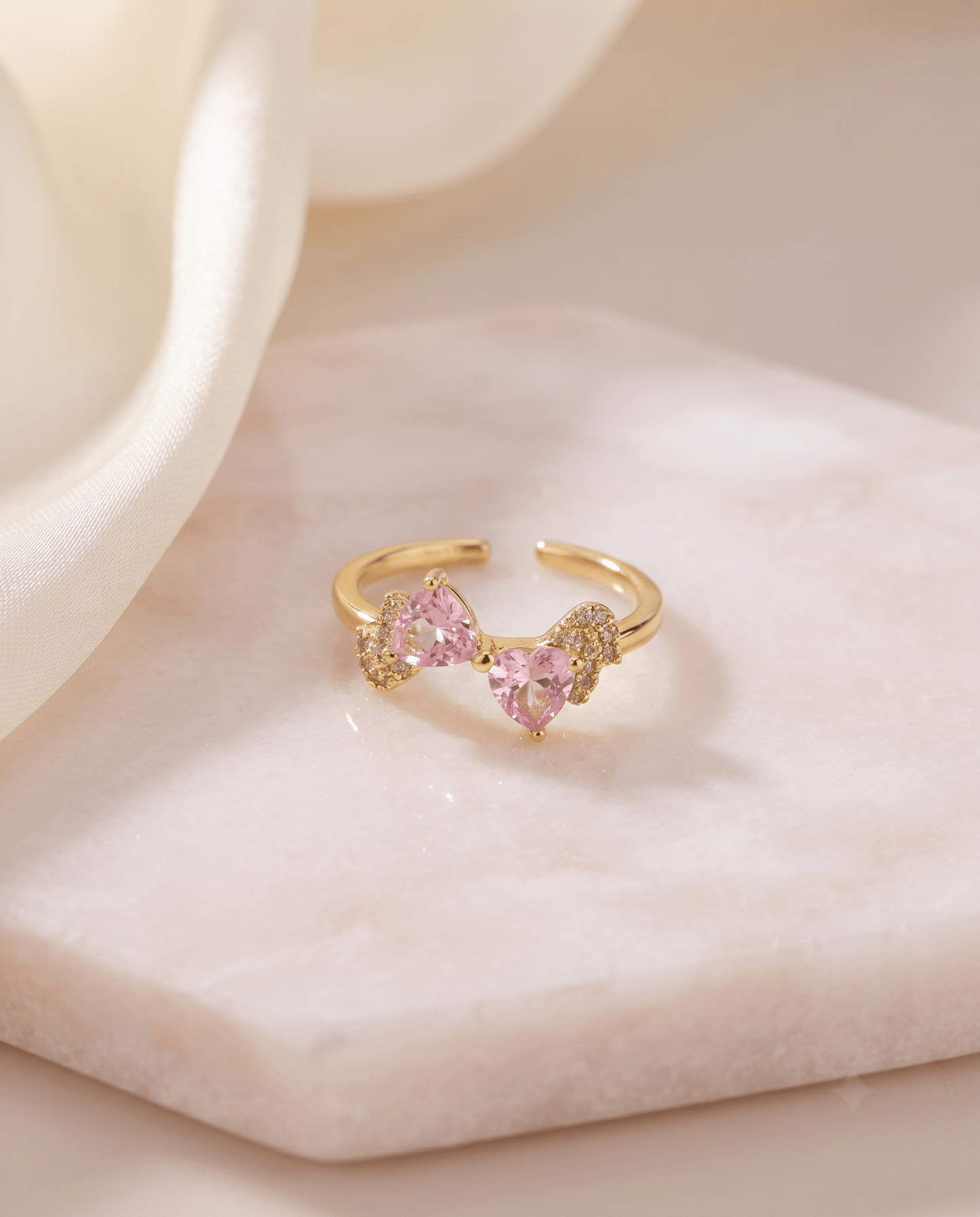 Pink Crystal Bow Ring - Maxiblink