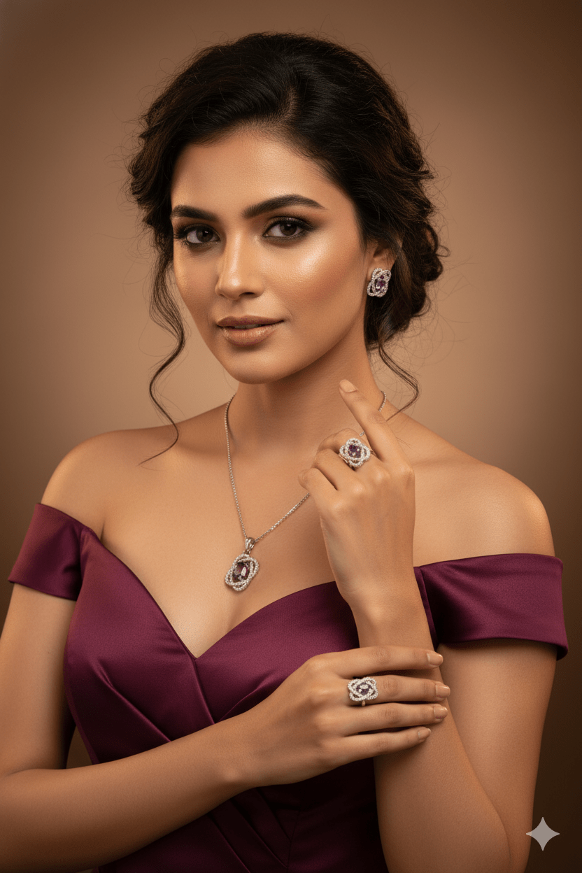 Pink Glam Ring Pendant Set - Maxiblink
