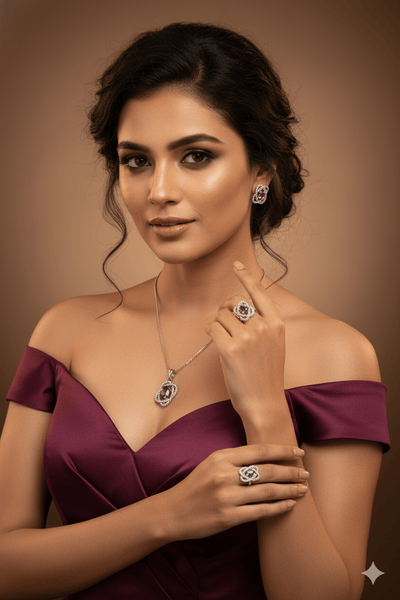 Pink Glam Ring Pendant Set - Maxiblink