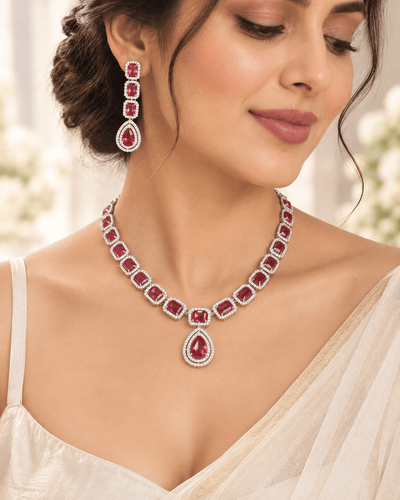 Pink Halo Link Necklace Set - Maxiblink
