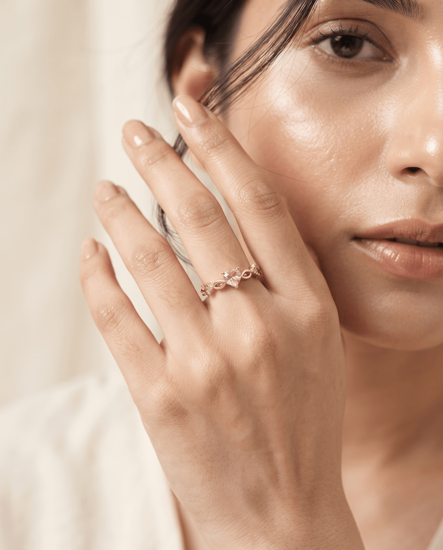 Pink Heart Infinity Dainty Ring - Maxiblink