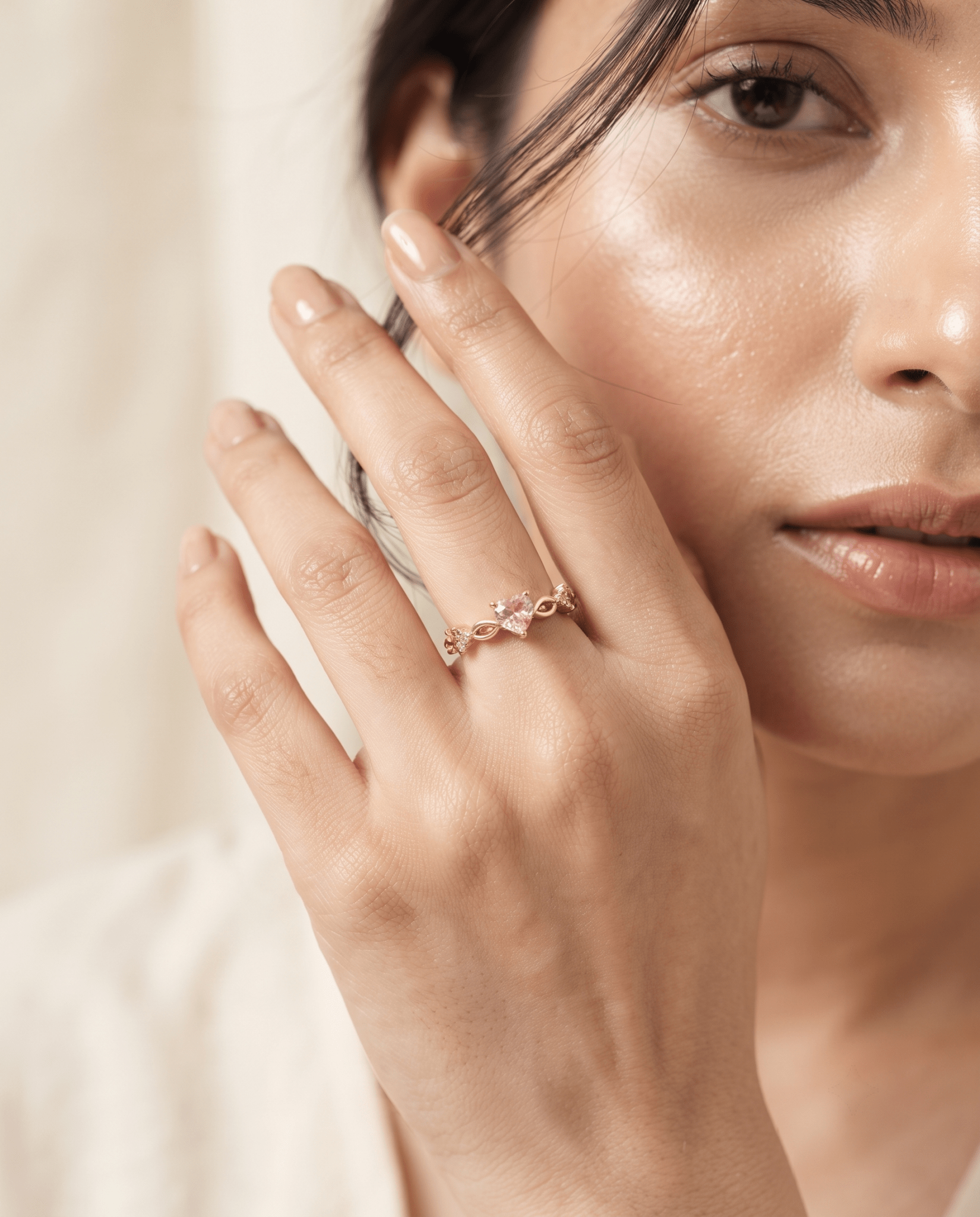 Pink Heart Infinity Dainty Ring - Maxiblink
