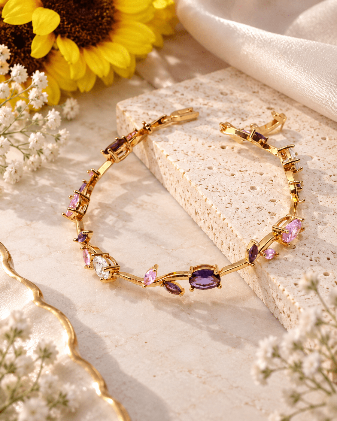 Pink Vine Tennis Bracelet - Maxiblink