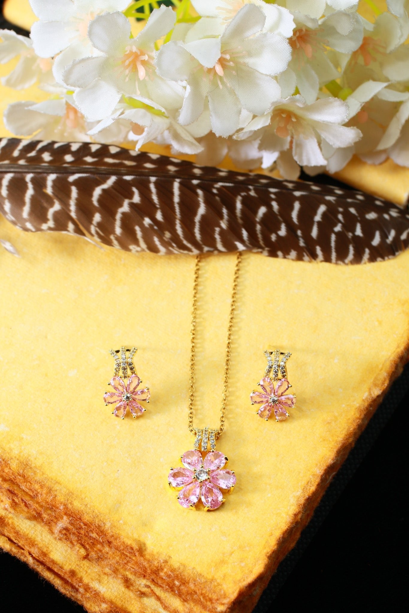 Purple Butterfly Crystal Pendant Set - Maxiblink