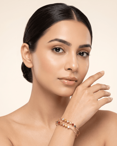 Rainbow Princess Double Line Cuff Bracelet - Maxiblink