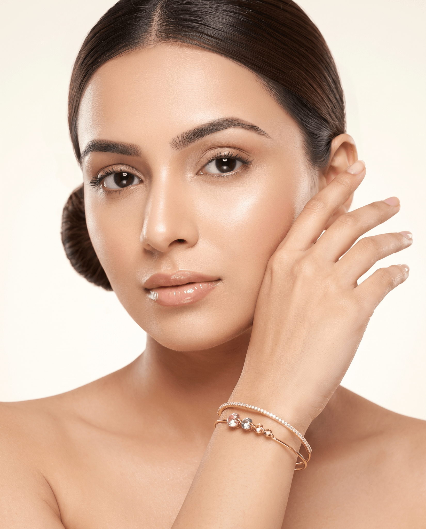 Rainbow Solitaire Charm Double Layer Cuff - Maxiblink