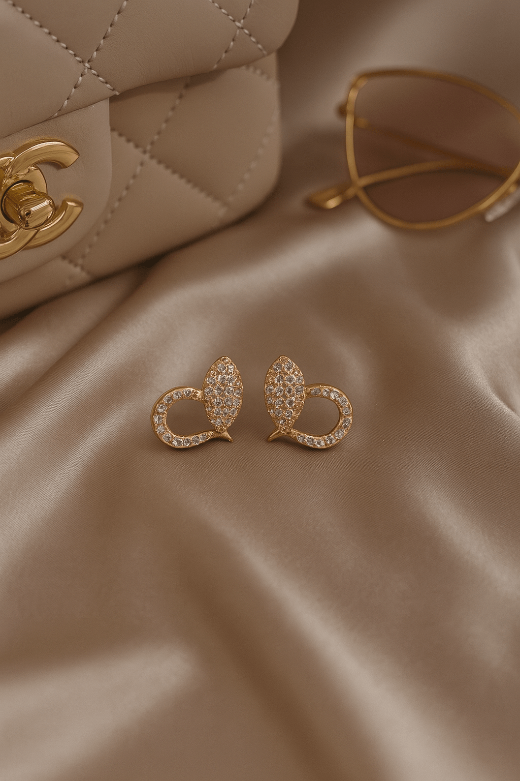 Rose Gold Teardrop Stud Earrings - Maxiblink