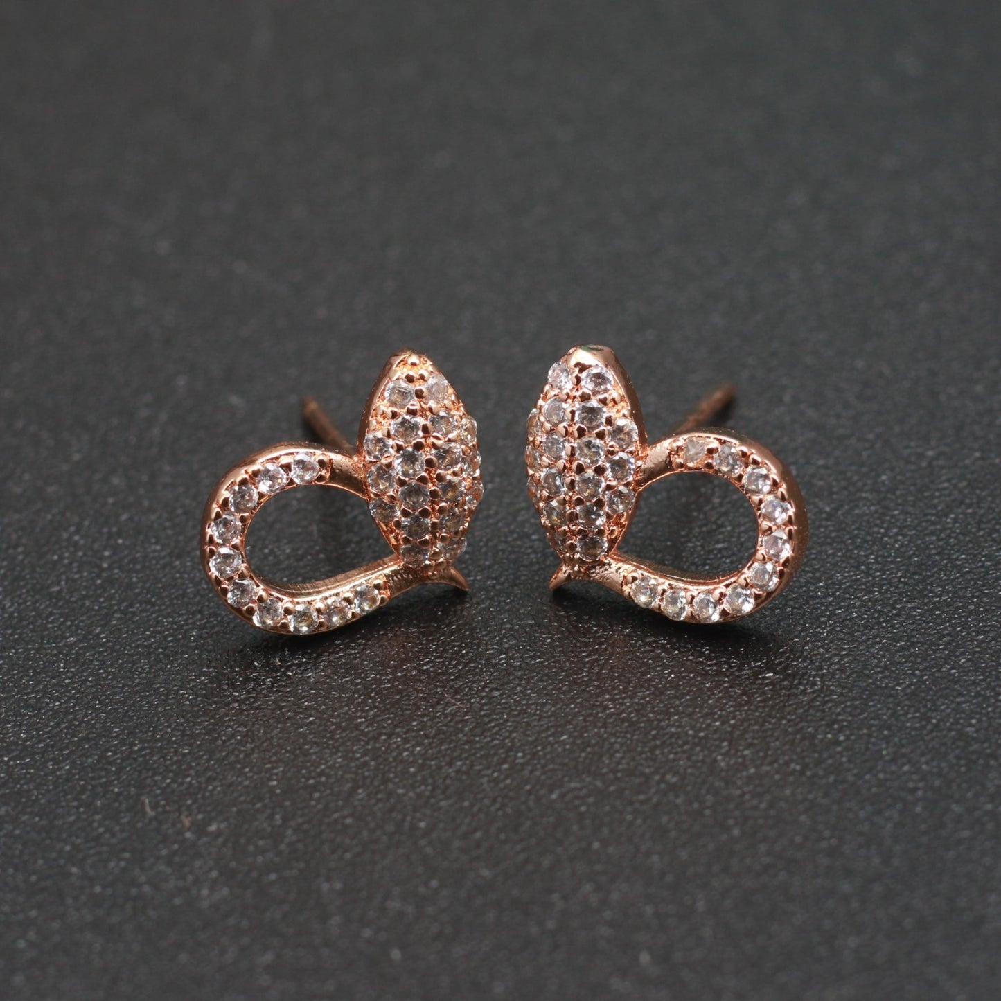 Rose Gold Teardrop Stud Earrings - Maxiblink