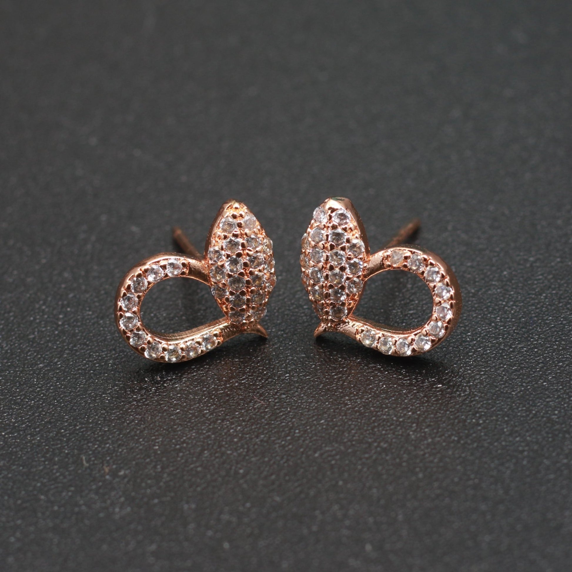 Rose Gold Teardrop Stud Earrings - Maxiblink