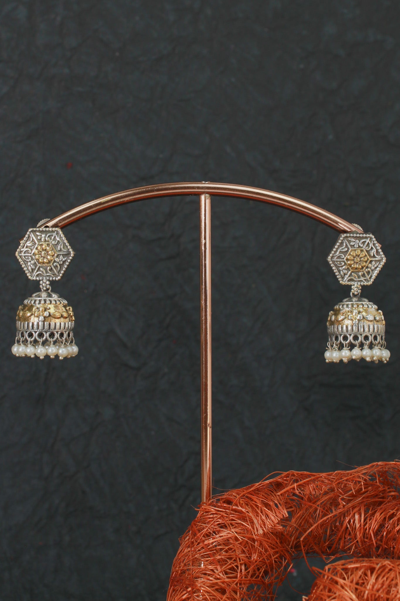 Royal Oxidised Kundan Style Necklace Set with Earrings for Women - Maxiblink
