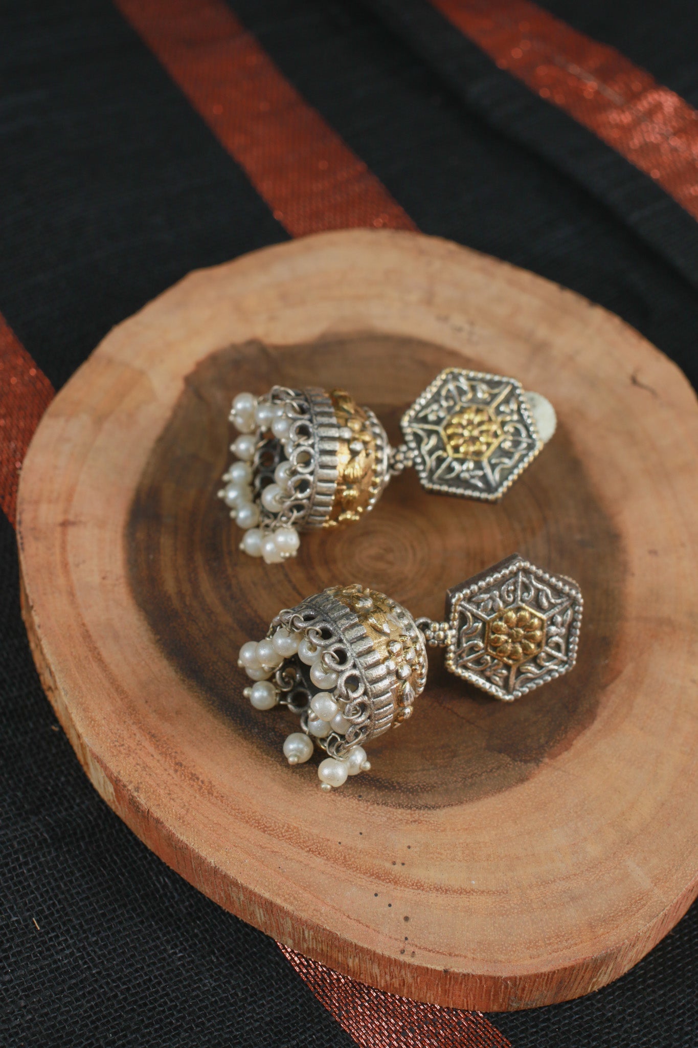 Royal Oxidised Kundan Style Necklace Set with Earrings for Women - Maxiblink