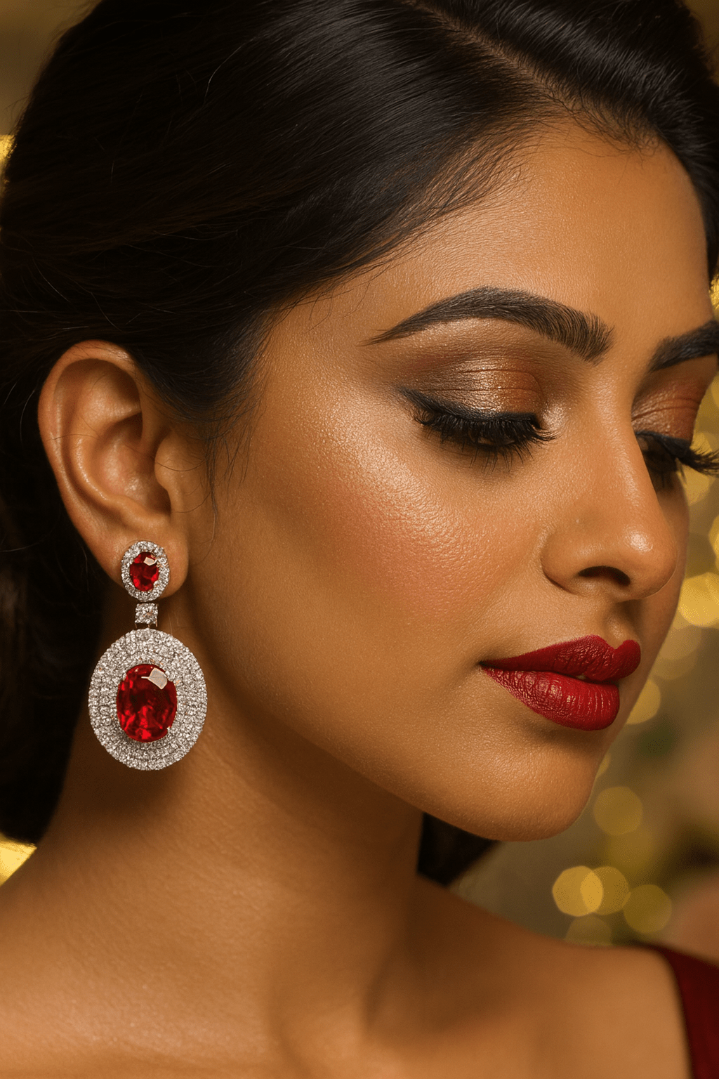 Ruby Elegance Drop Earrings - Maxiblink