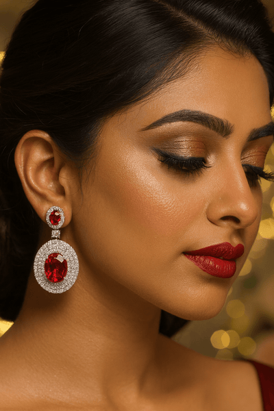 Ruby Elegance Drop Earrings - Maxiblink
