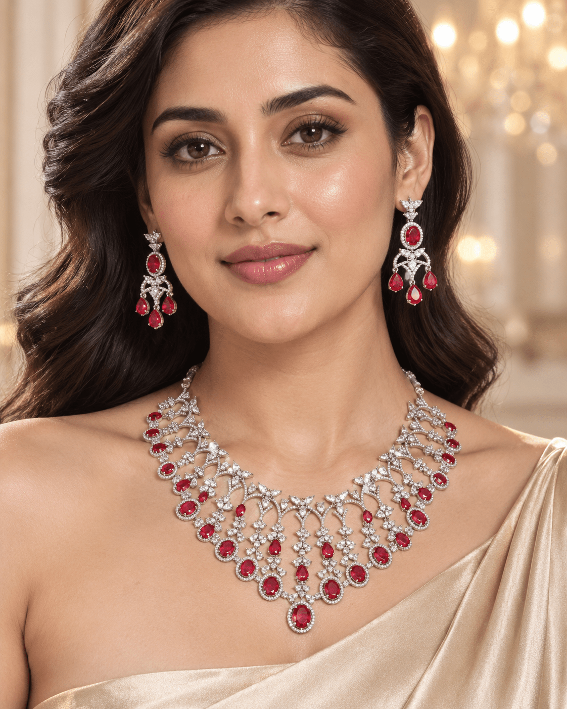 Ruby Trellis Necklace Set - Maxiblink