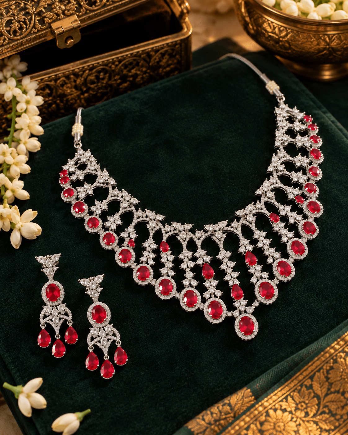 Ruby Trellis Necklace Set - Maxiblink