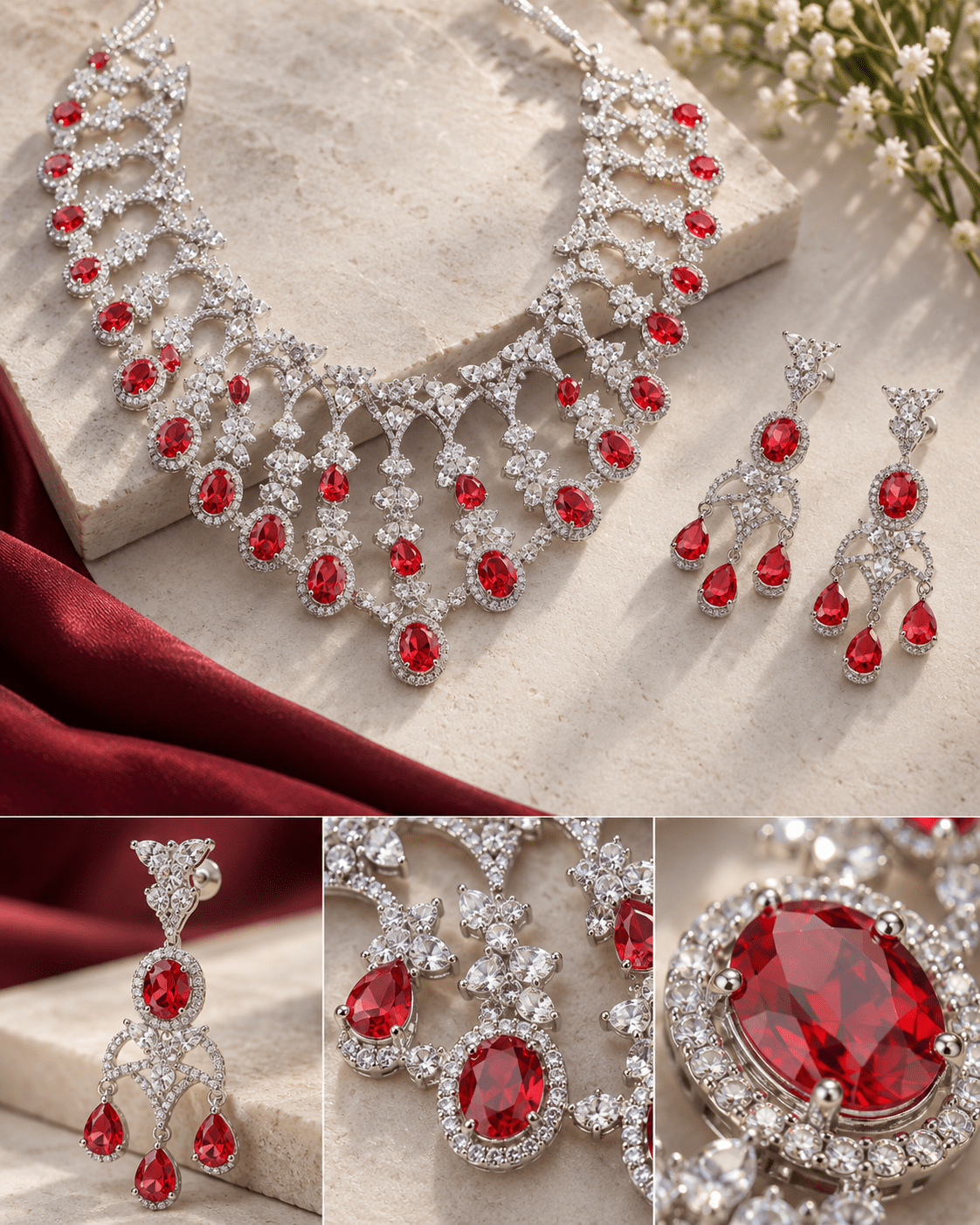 Ruby Trellis Necklace Set - Maxiblink