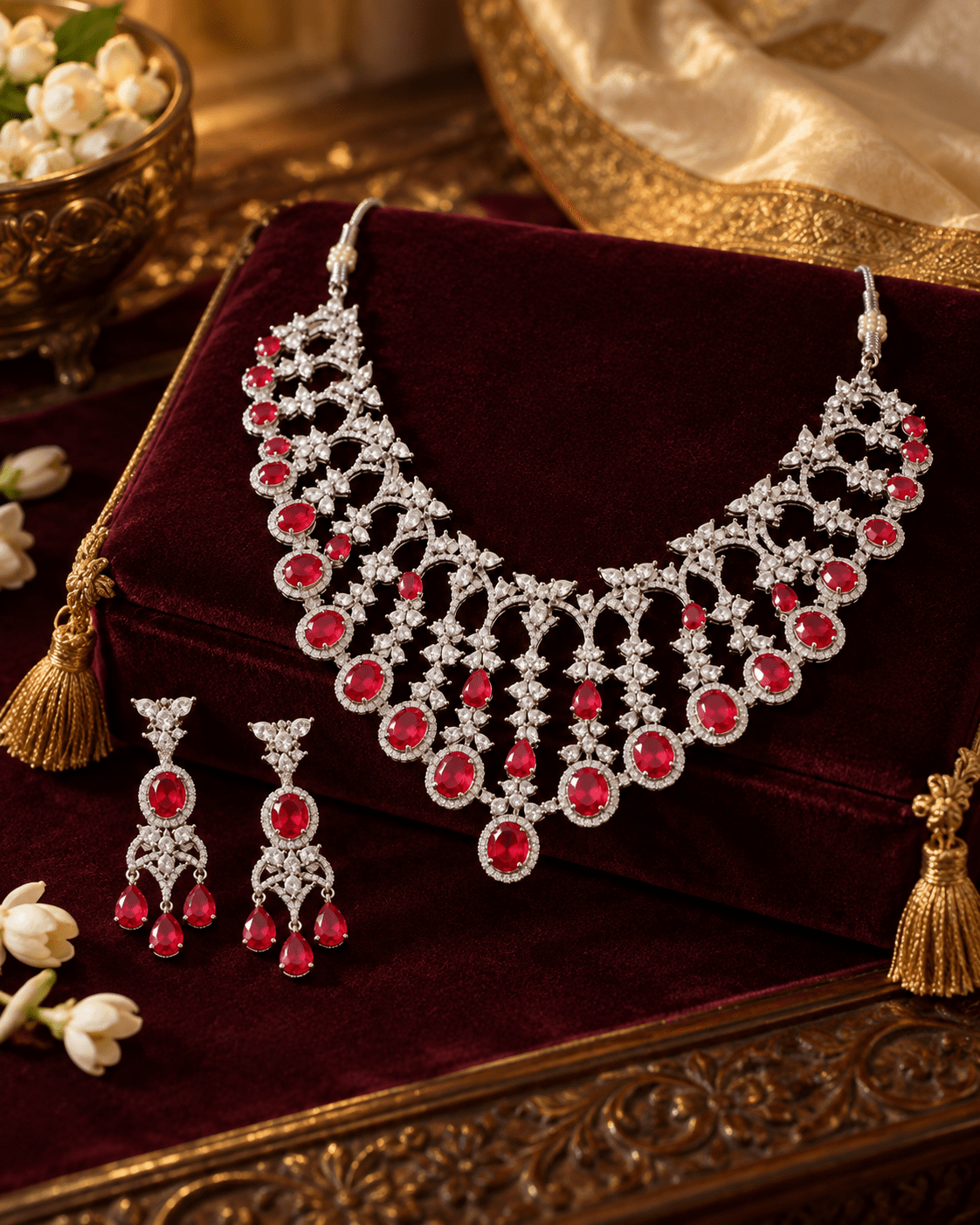Ruby Trellis Necklace Set - Maxiblink
