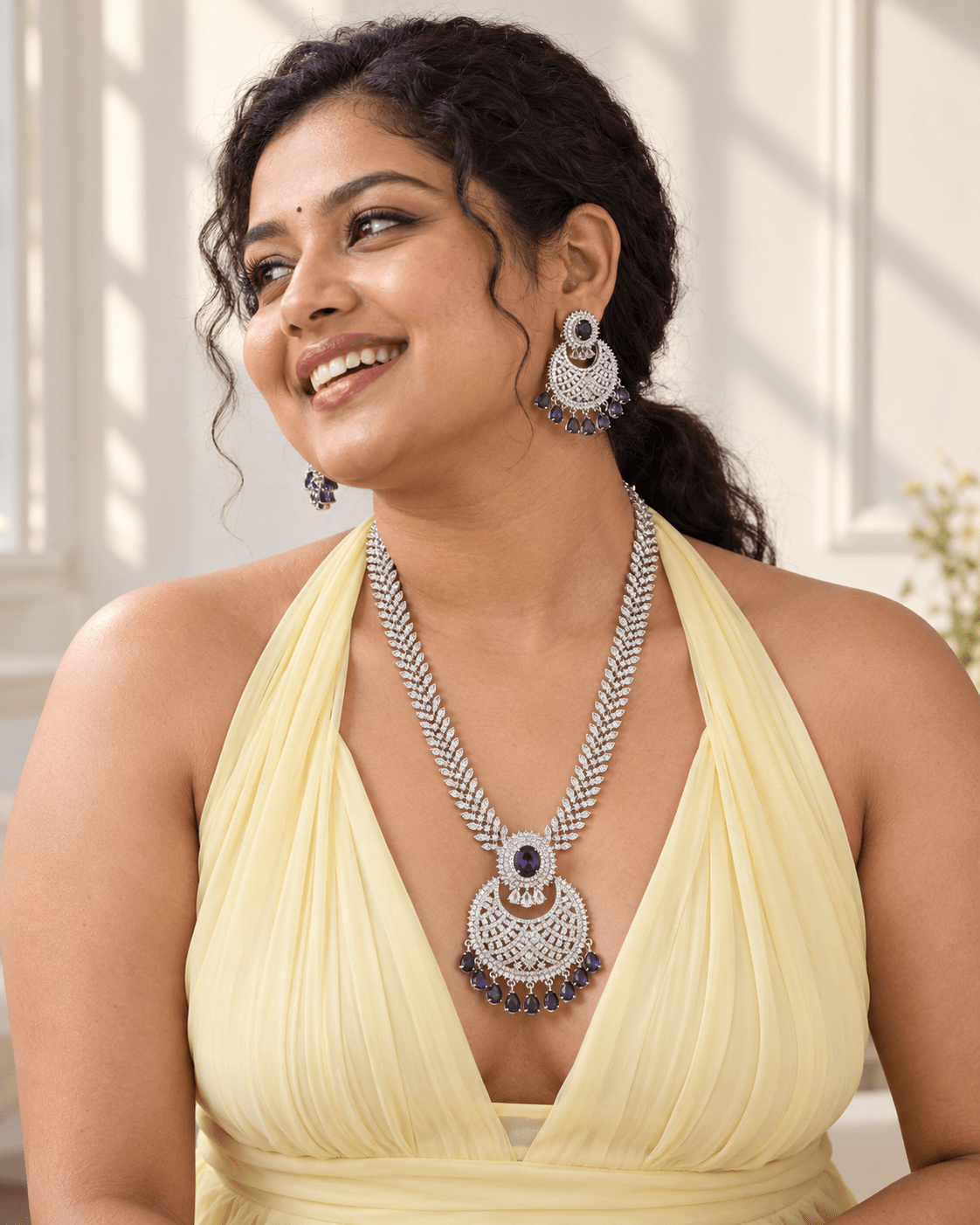 Sapphire Moon Fan AD Necklace Set - Maxiblink