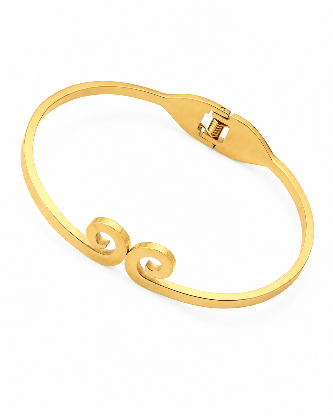 Scroll Clasp Wire Bangle Bracelet - Maxiblink