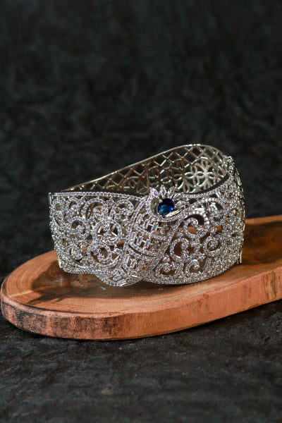Silver Bracelet with Blue Sapphire Accent - Maxiblink