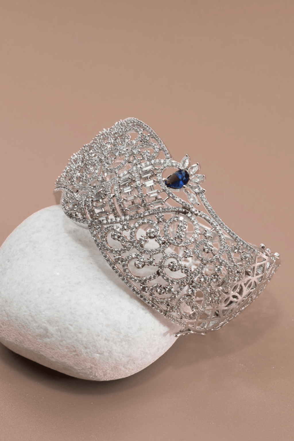 Silver Bracelet with Blue Sapphire Accent - Maxiblink