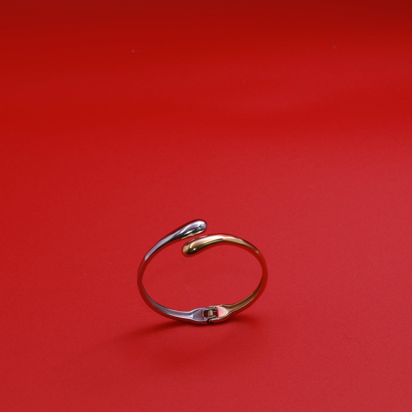 Silver & Gold Dual - Tone Minimalist Loop Bracelet | Anti - Tarnish - Maxiblink