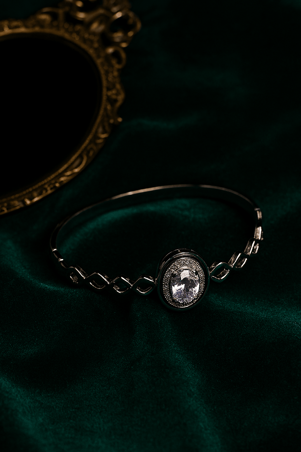 Silver Infinity Crystal Halo Bracelet with CZ Stones | Anti - Tarnish - Maxiblink