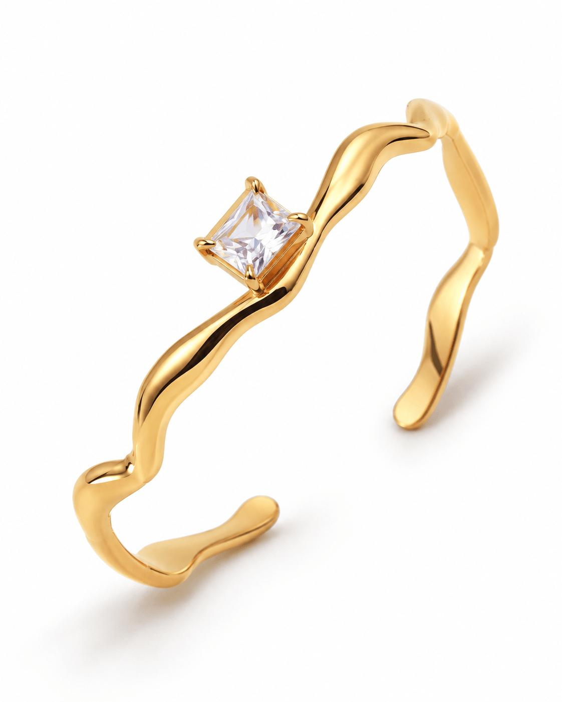 Single Stone Wave Cuff - Maxiblink