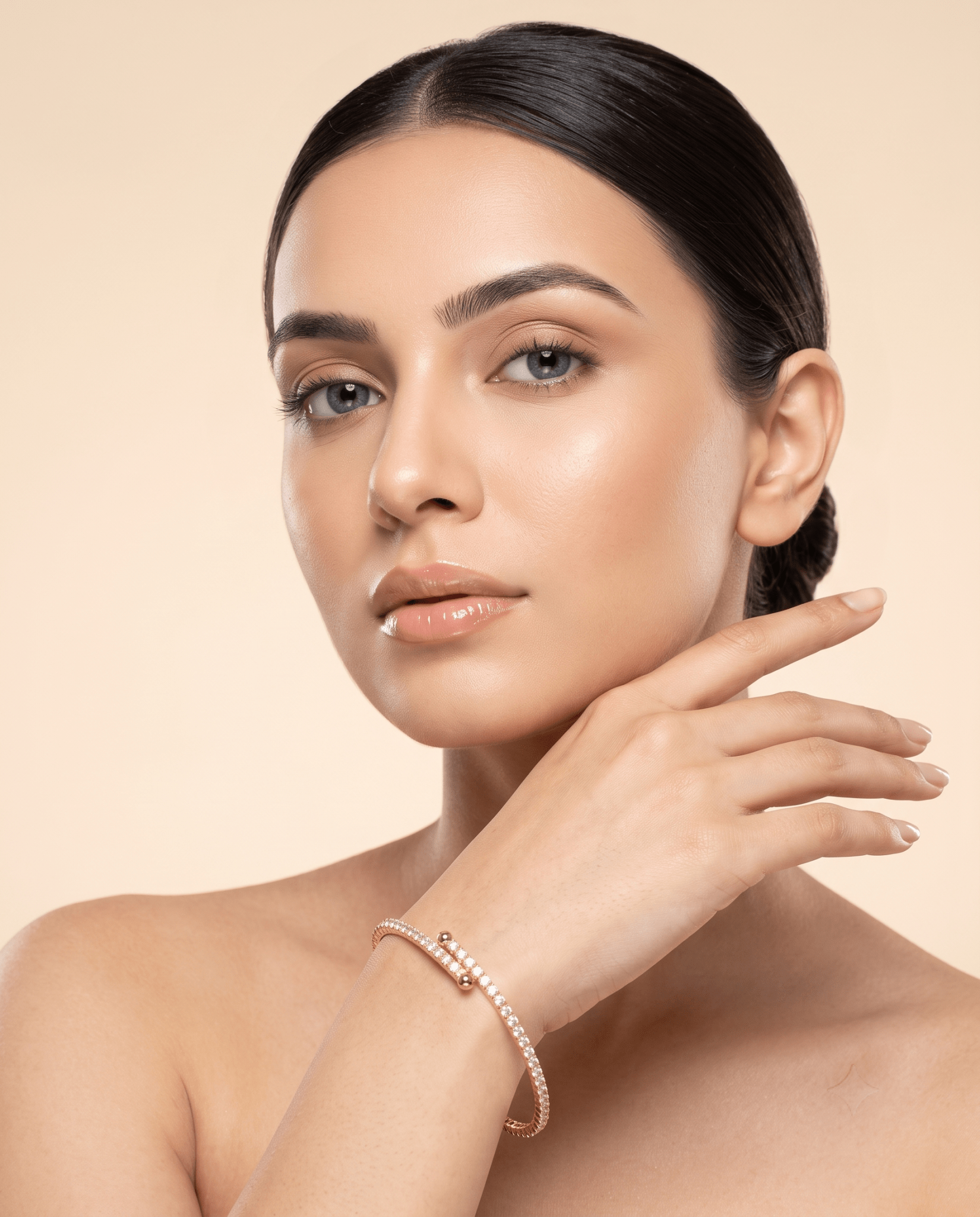 Slim Crystal Tennis Wrap Bangle Bracelet - Maxiblink