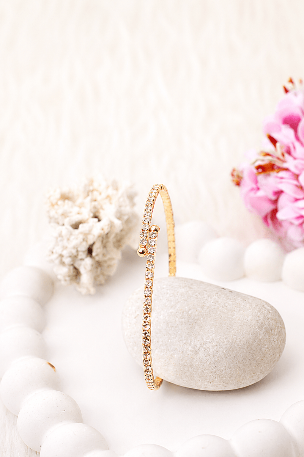 Slim Crystal Tennis Wrap Bangle Bracelet - Maxiblink