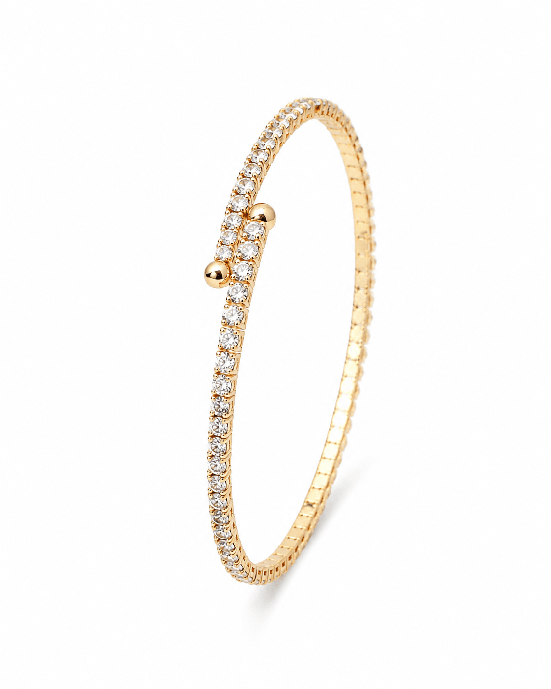 Slim Crystal Tennis Wrap Bangle Bracelet - Maxiblink
